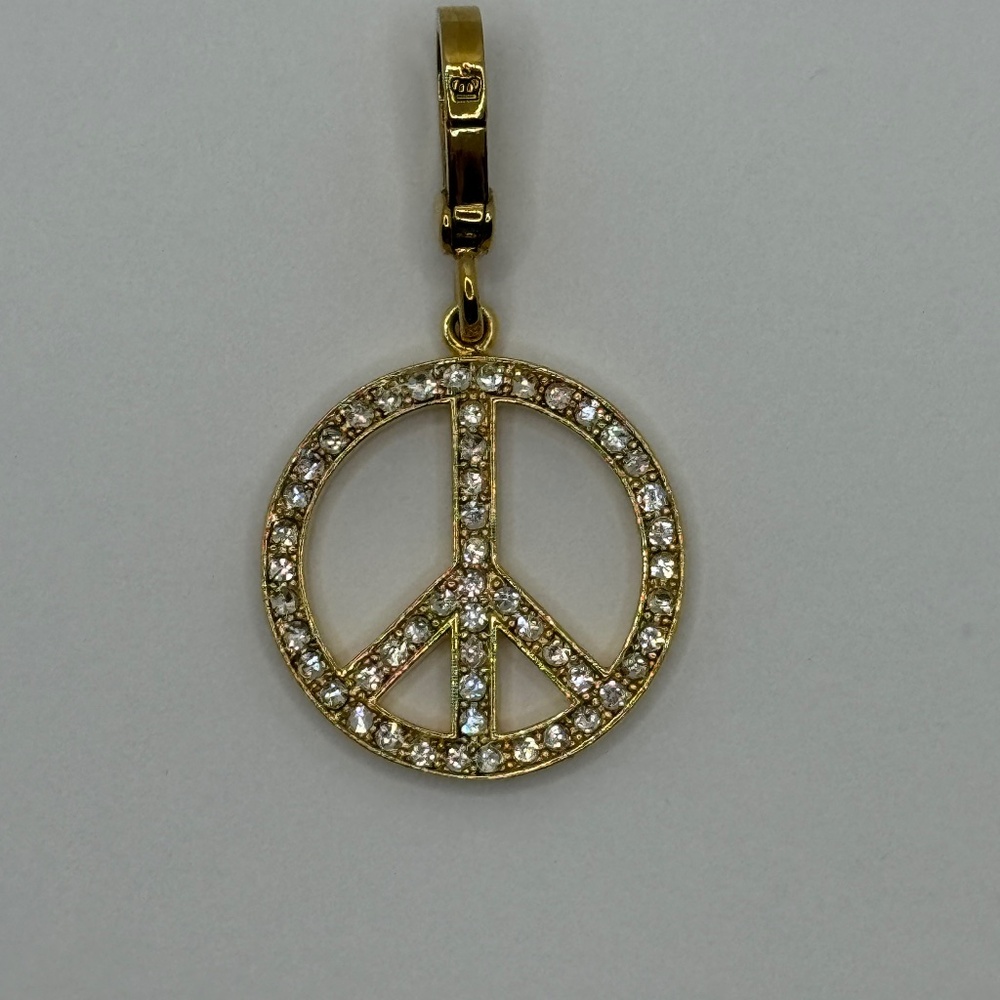 Juicy Couture Pink & Rhinestone Peace Sign Charms